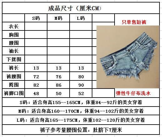 Summer and autumn women's pants, European and American nightclub hot pants, denim shorts, super shorts Item Picture