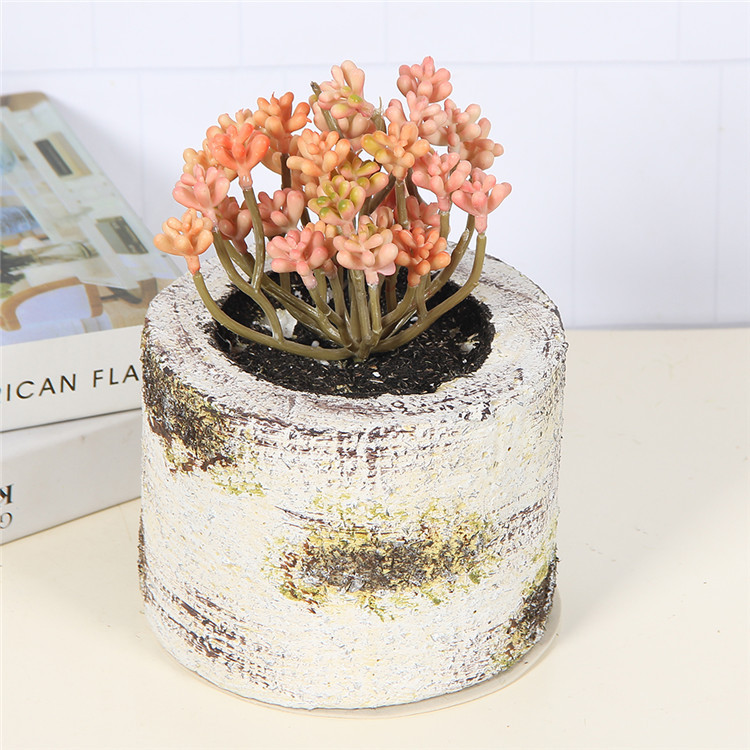 Simulation Succulent 34 Fork Stone Lotus Creative Home Balcony Diy Soft Decoration Garden Green Plant Potted Decoration details Picture