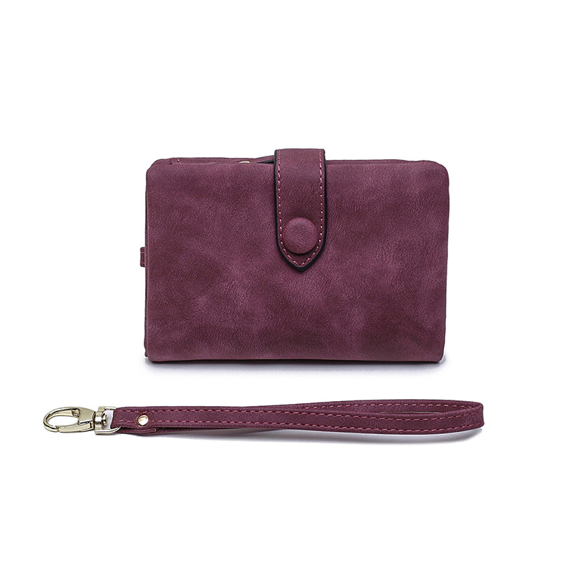 Printed Leather Goods * Frosted Purse For Women Short Korean Student Small Fresh And Cute Three Fold Multi-Card Women's Money Clip Item Picture