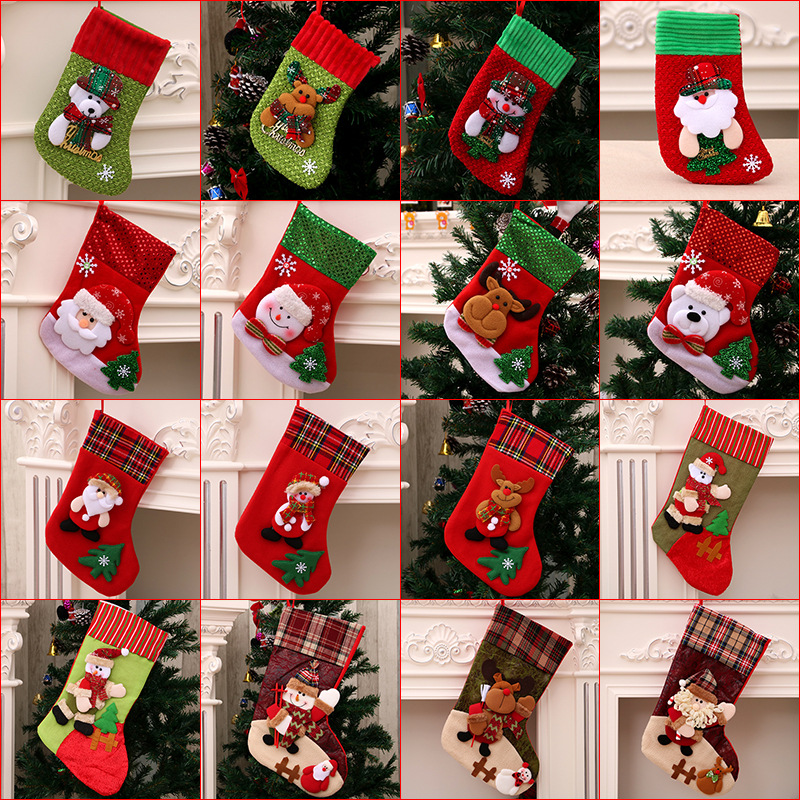 Christmas Decorations Santa Claus Small Socks Christmas Tree Pendant Christmas Stocking Gift Bag Christmas Bag details Picture