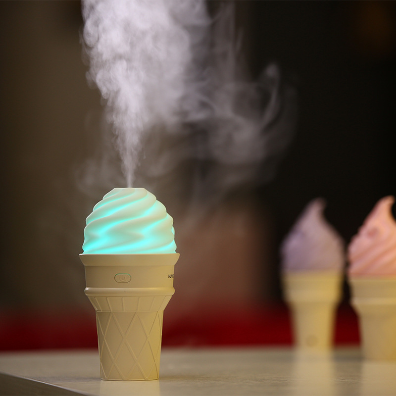 Creative Light Ice Cream Humidifier Manufacturers Usb Mini Indoor Car Desk Air Spray Humidifier Application Scenario