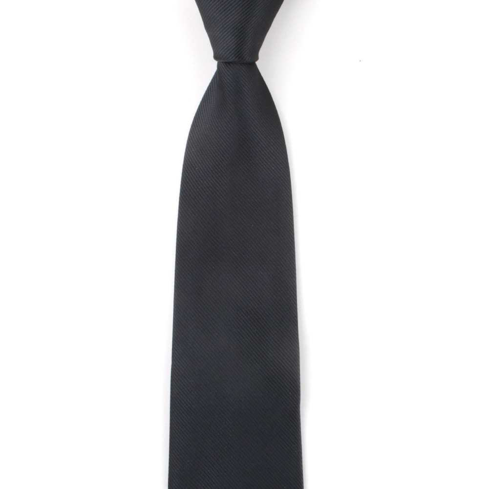 Men's Tie Cross-Border Polyester Silk 8Cm Formal Solid Color Fine Thread Jacquard Collar Wholesale A Piece Item Picture