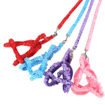Lace leash Polka dot dog leash with pet chest strap dog chain Teddy bear dog leash wholesale