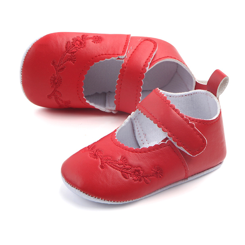 Wholesale eco-friendly PU embroidered baby shoes for foreign trade, 0-1 year old toddler shoes, 1650 Application Scenario