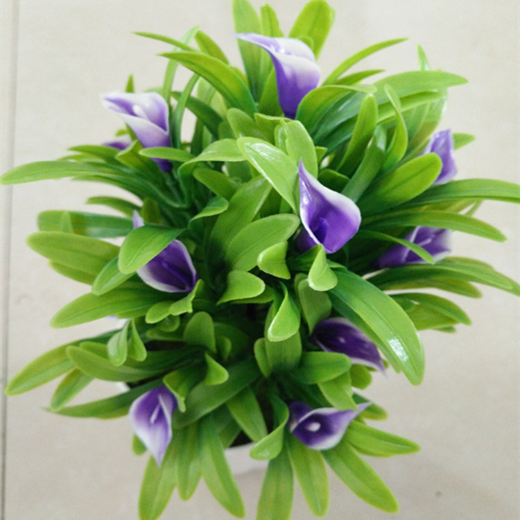 Wholesale simulation of small bonsai plastic calla lily flower family hotel public place flower manufacturers direct details Picture