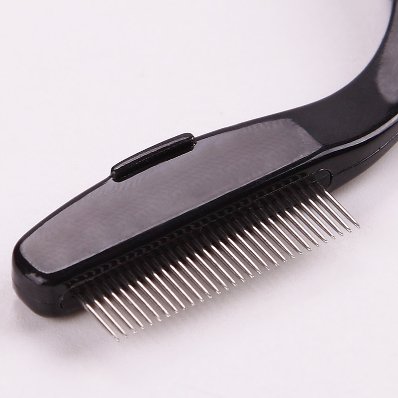 Eyelash steel comb, eyebrow comb, foldable stainless steel needle, eyelash brush, curved/straight handle, plastic handle, beauty tool shanilak details Picture