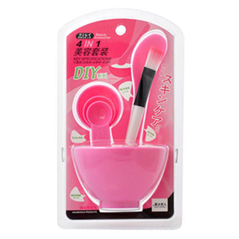 Enchanted Beauty Beauty Facial Mask Bowl 4-Piece Bowl/Stick/Brush/Spoon 4-In-1 Diy Beauty And Makeup Tools details Picture