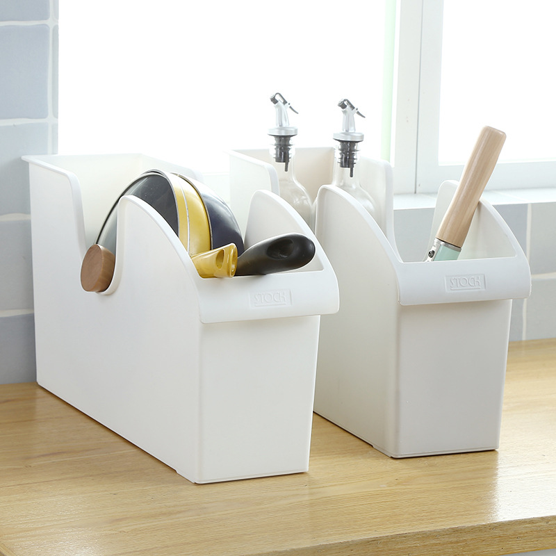 Simple kitchen storage rack, pot lid rack, seasoning rack, multi-functional bathroom cosmetics storage and organization box Specification image