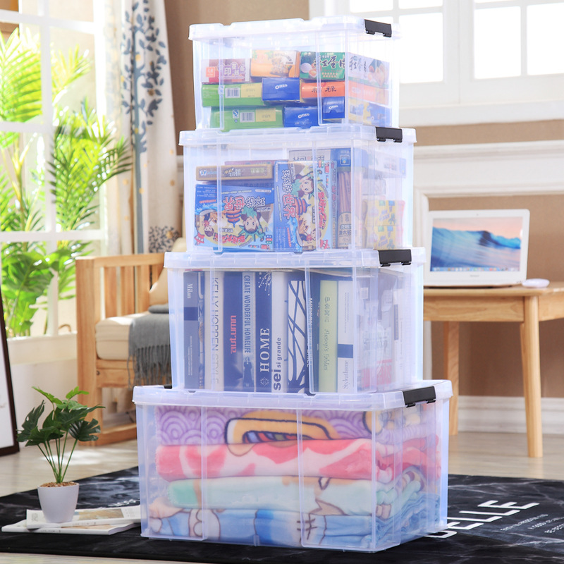 Manufacturers Wholesale Transparent Plastic Storage Box Clothing Debris Storage Box Plastic Storage Box Has A Lid details Picture