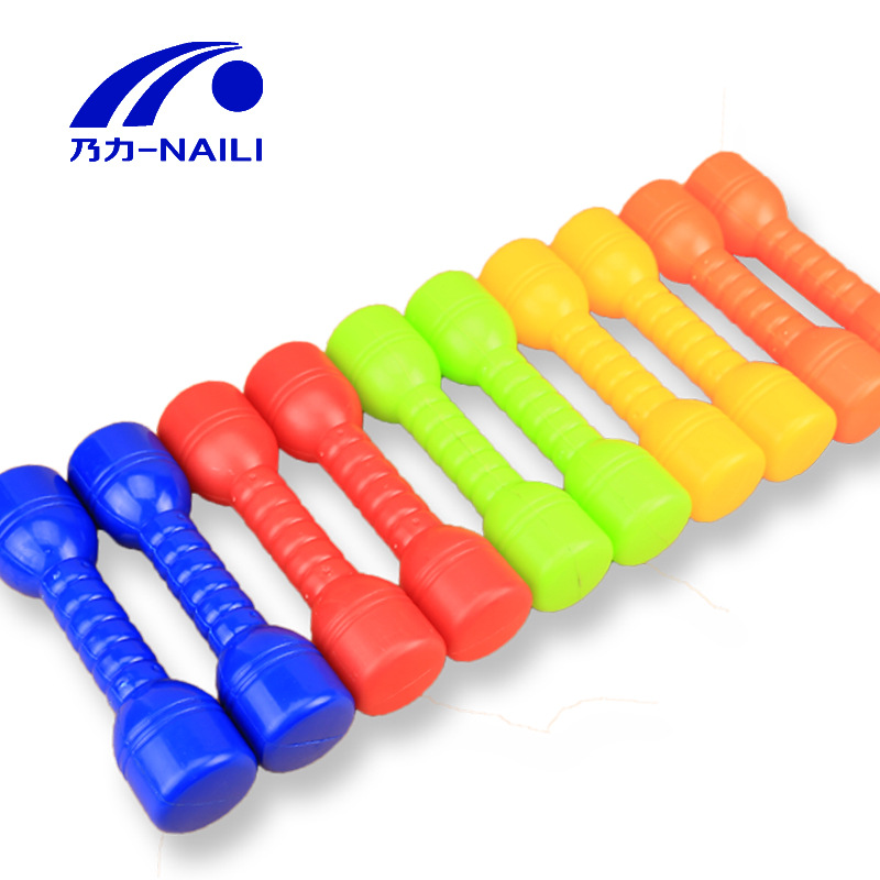 Kindergarten gymnastics, dance, plastic dumbbells, children's bells, environmental protection, children's morning exercises, fitness, dumbbells, colorful games Application Scenario