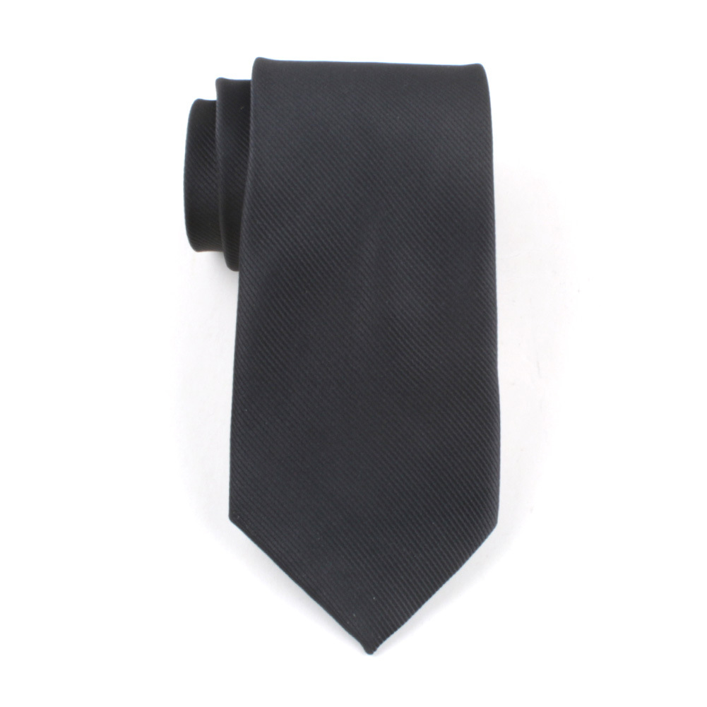 Men's Tie Cross-Border Polyester Silk 8Cm Formal Solid Color Fine Thread Jacquard Collar Wholesale A Piece details Picture