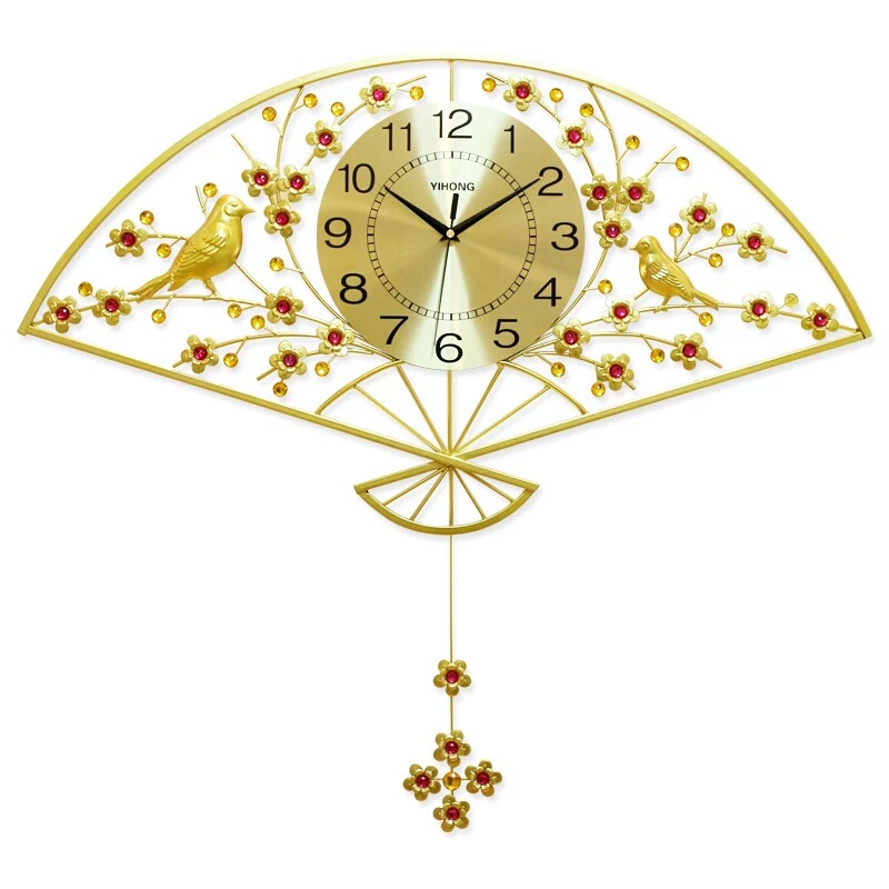 A Red Creative Pendulum Clock Retro Iron Wall Clock Fashion Clock Living Room Decorative Clock Quartz Clock Manufacturers Wholesale details Picture