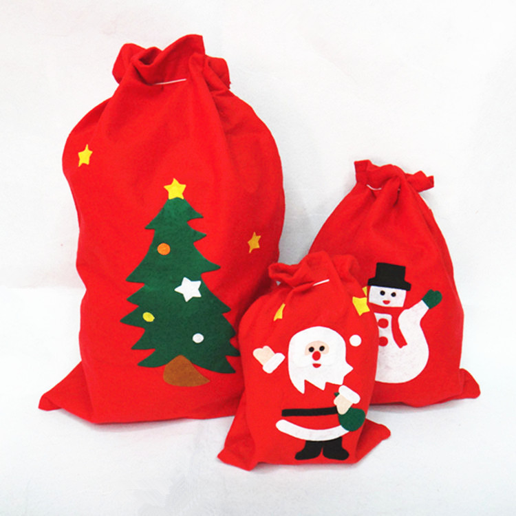 Manufacturers wholesale Christmas gift bags Santa Claus backpack non-woven gift bags handmade decal promotional gifts