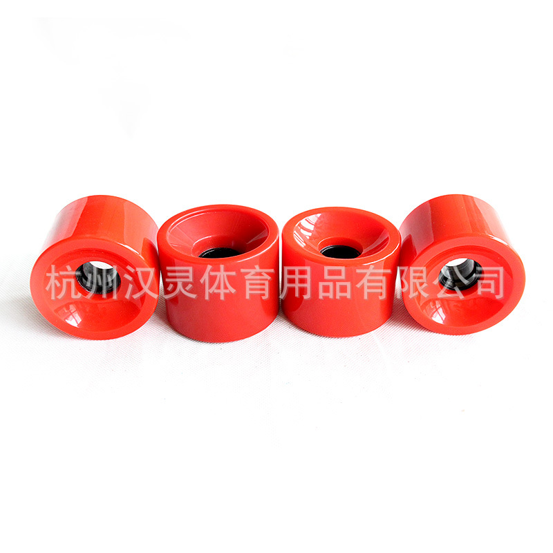 Polyurethane surfboard, four-wheel skateboard, double upboard, long board wheel, 70x51mm, street brushing large wheel, colorful multi-color PU wheel Application Scenario