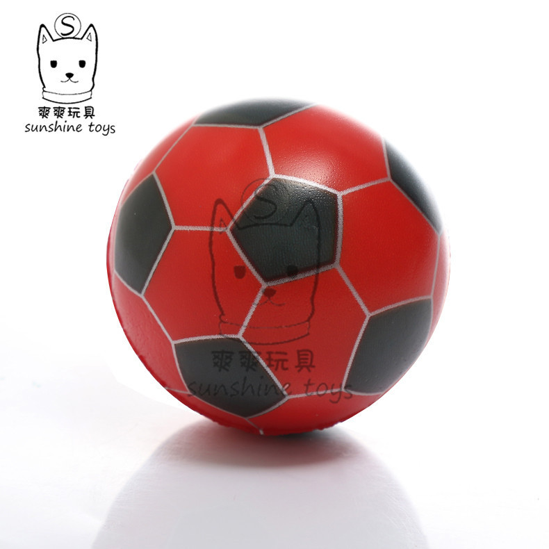 Factory direct sales 6.3 New style PU football sponge foam venting ball Solid pet toy kindergarten ball pic 2