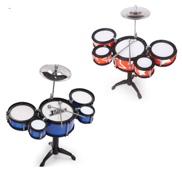 Heledezhi Children's simulation drum kit toys, five-drum jazz drums, children's percussion instrument toy drums wholesale Item Picture