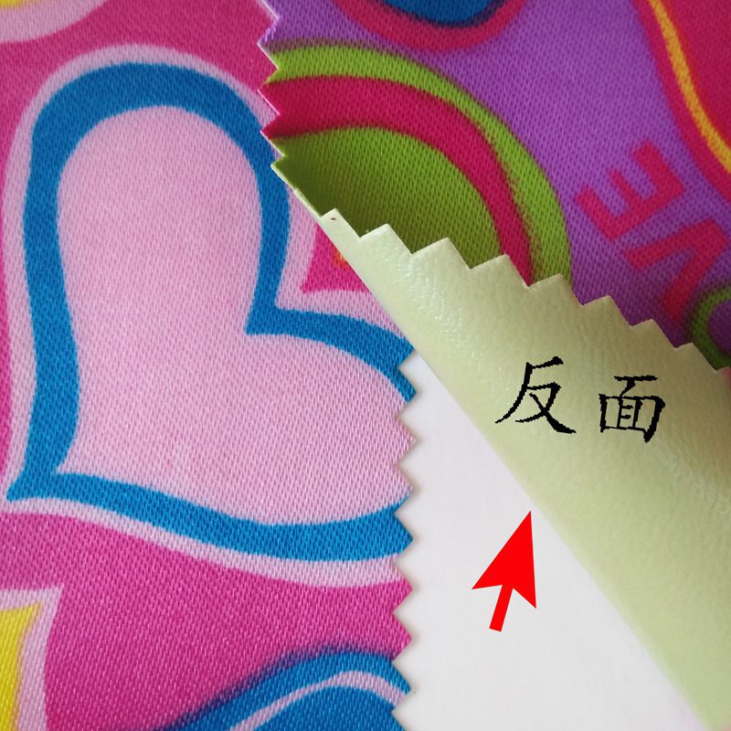 Color-printed heart-shaped printed fabric, foamed printed fabric, foamed coated pvc details Picture
