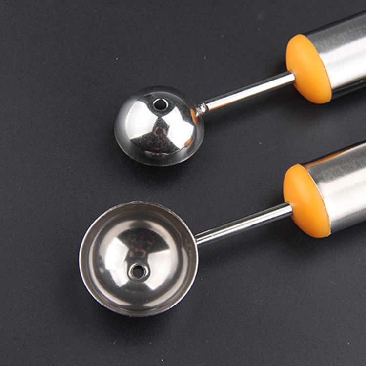 Kitchen small tools: Double-headed stainless steel fruit ball scorer, engraving knife, multi-functional fruit spoon Item Picture