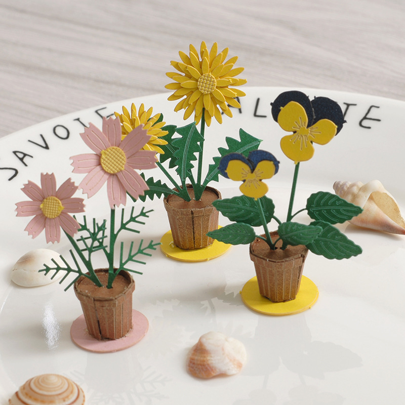Yihe Nuoyi DIY Three-dimensional Paper Flower potted Plant Handcrafted Miniature Mini 3D Laser Paper Model - Flower details Picture