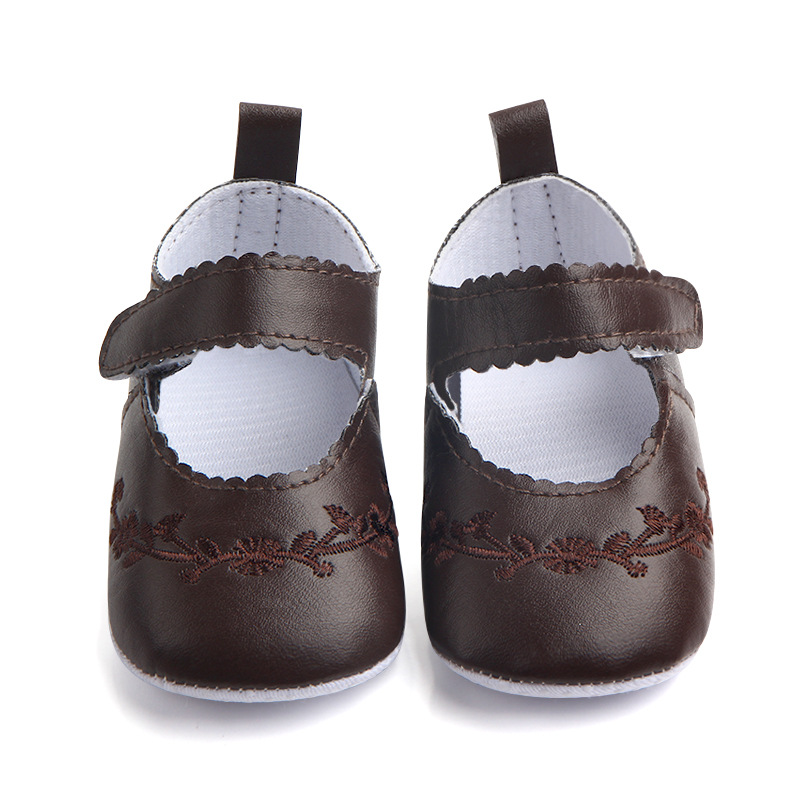 Wholesale eco-friendly PU embroidered baby shoes for foreign trade, 0-1 year old toddler shoes, 1650 Specification image