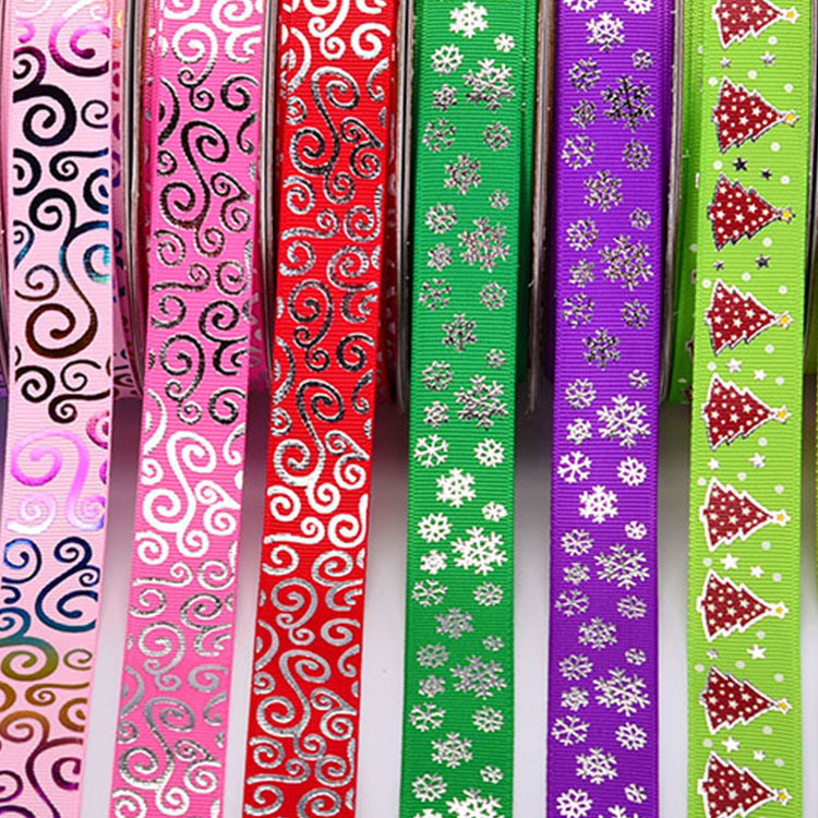 Factory Direct Sales Yiwu Yuchen 8 Points Ribbon Diy Color Printing Ribbon Hot Gold Silver Thread With 25Mm details Picture