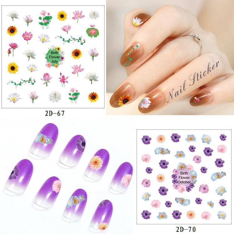 New 2D nail stickers and nail art stickers come with base glue for spring, summer, autumn and winter that won't fade. 60 styles in stock details Picture