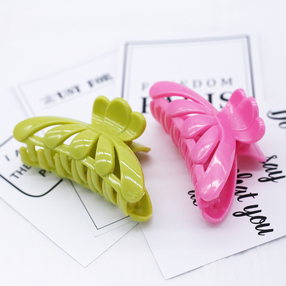Self-Produced And Self-Marketing Europe And The United States Plastic Hair Grab Bath Ponytail Clip Solid Color Series Disc Hairpin Hairdressing Yiwu Jewelry Wholesale details Picture