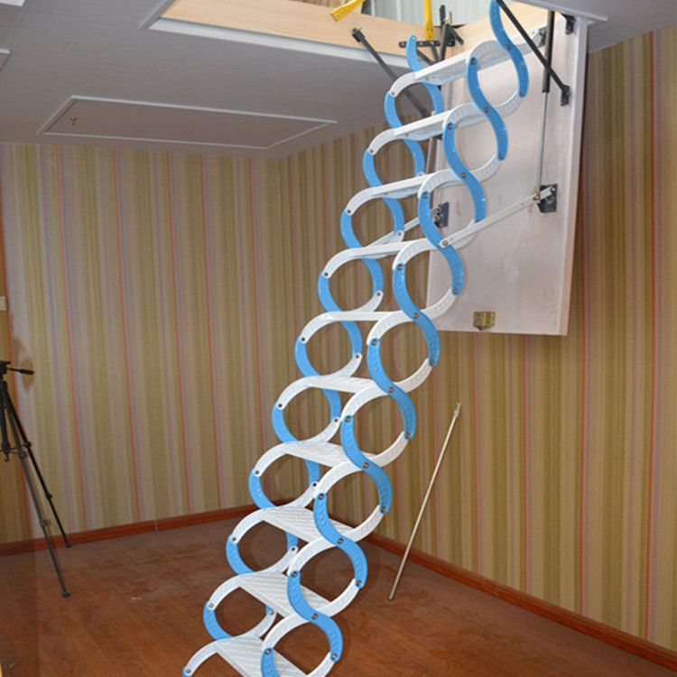 家用室内阁楼/用折叠梯子伸/家用折叠楼梯细节图