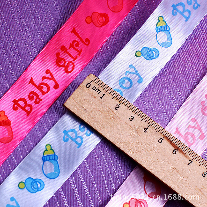 Tri-Color Plain Print Polyester With Logo Text Print Polyester With Wholesale Flowers Decorative Thread Tape Specification drawing