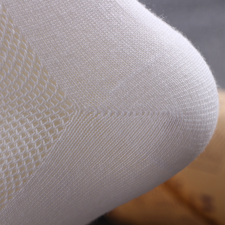 Wholesale men's socks, spring and summer mesh thin polyester-cotton mid-calf socks, business solid color casual socks, street stall supply details Picture