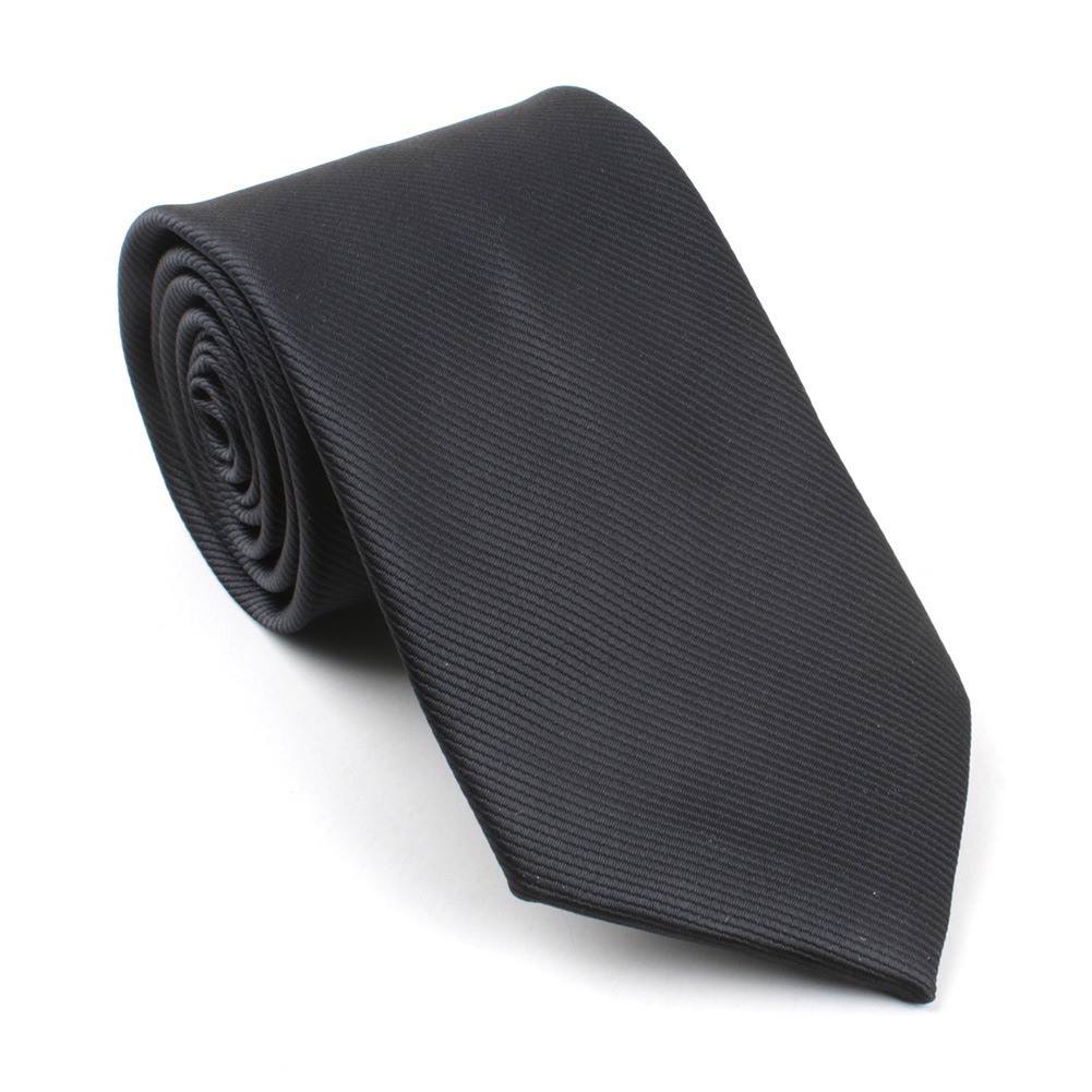 Men's Tie Cross-Border Polyester Silk 8Cm Formal Solid Color Fine Thread Jacquard Collar Wholesale A Piece