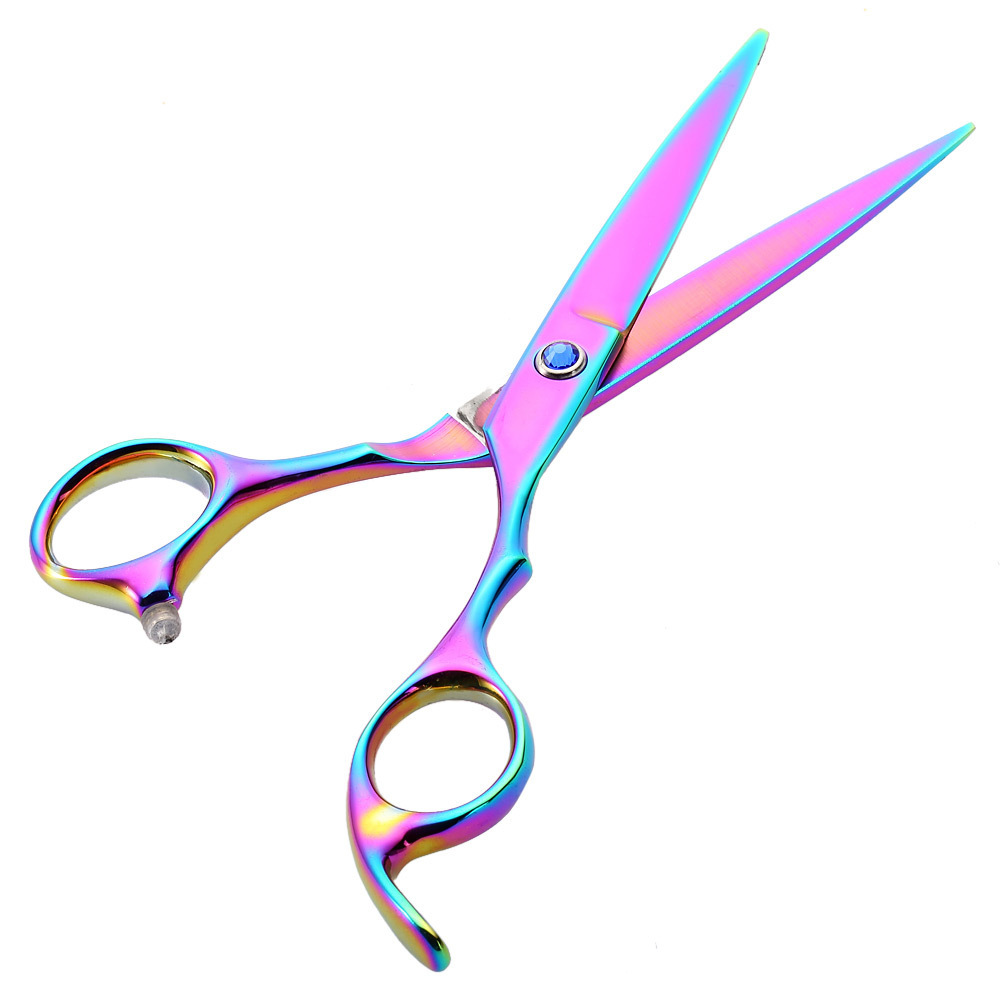 shanilak electroplated broken hair 6-inch dazzling color hair scissors, haircuts, flat haircuts, bangs haircuts, tooth clippers, thin haircuts for children Specification image