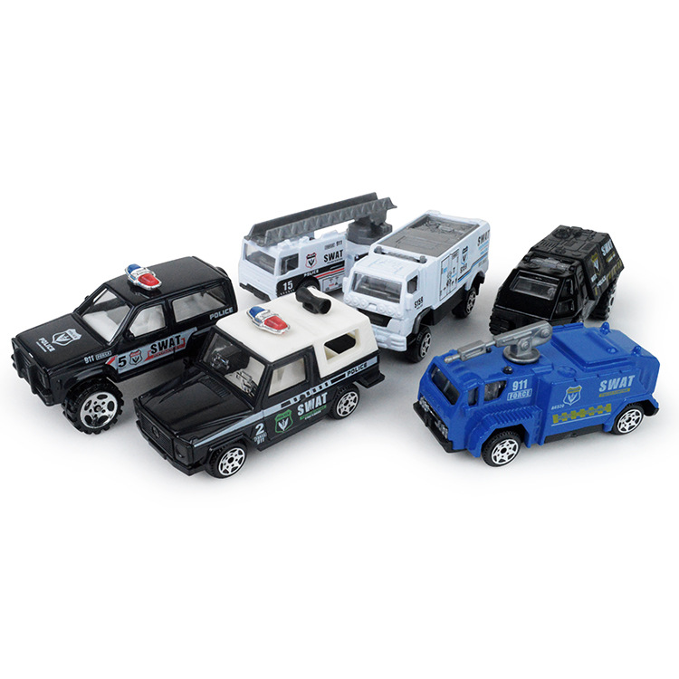 Jiaye Alloy Set 1:87 Mini Fire and Military Police Car alloy model, children's pocket toy Application Scenario