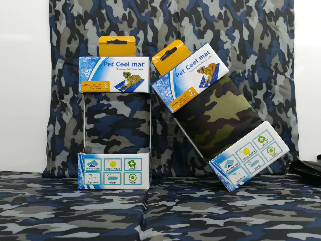 2017 new multi-functional camouflage dog cooling pad Ice cushion Pet cooling pad