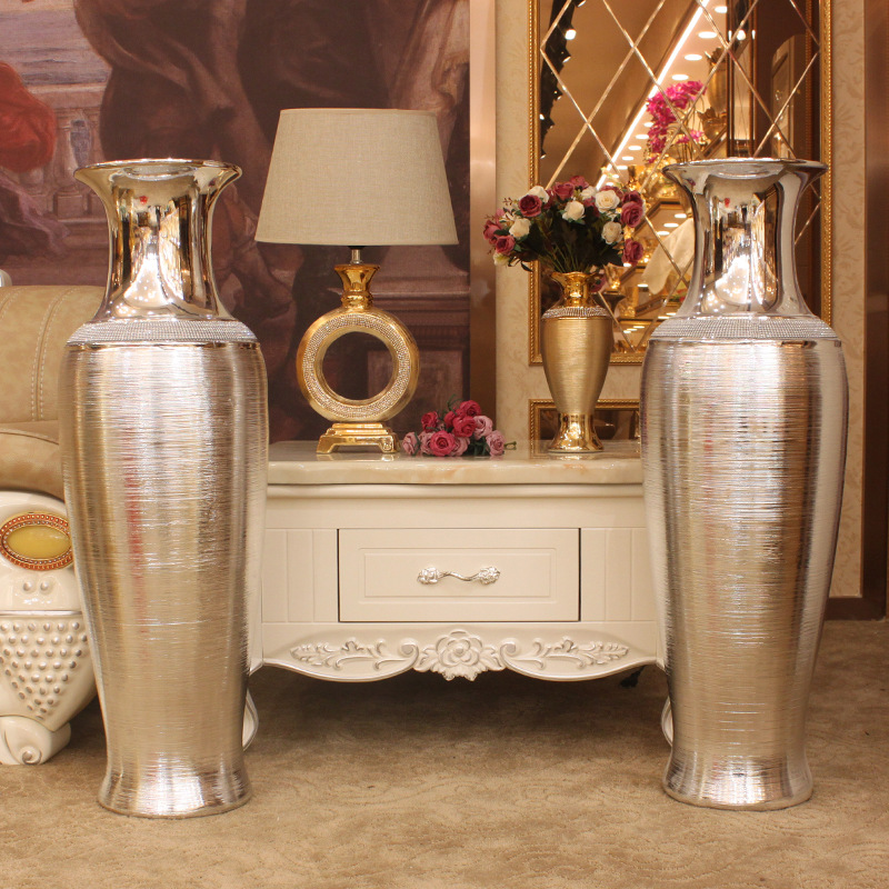 Nordic-style ceramic dry flower simulation flower vases, gold-plated golden flower arrangements, dry vases, creative display items, wholesale from the manufacturer. 80 cm vases, 90 cm vases, 100cm vases Application Scenario