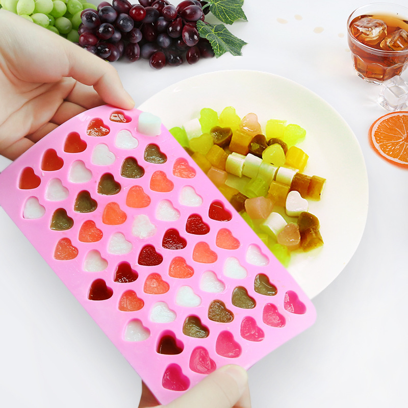 创意55格爱心硅胶冰格模具 DIY冻冰块制冰盒巧克力模具制冰盒详情图1