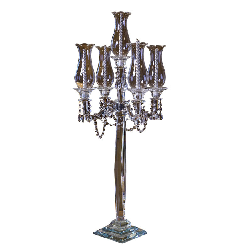 Spot Wholesale European Five Head Crystal Candlestick Wedding Props Candle Table Decoration Model Room Home Hotel Soft Decoration Item Picture