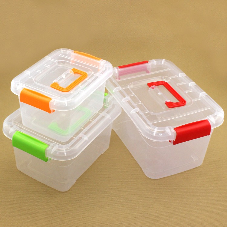 全新PP透明塑料手提箱 有盖收纳箱 杂物零件整理盒玩具储物箱药箱图