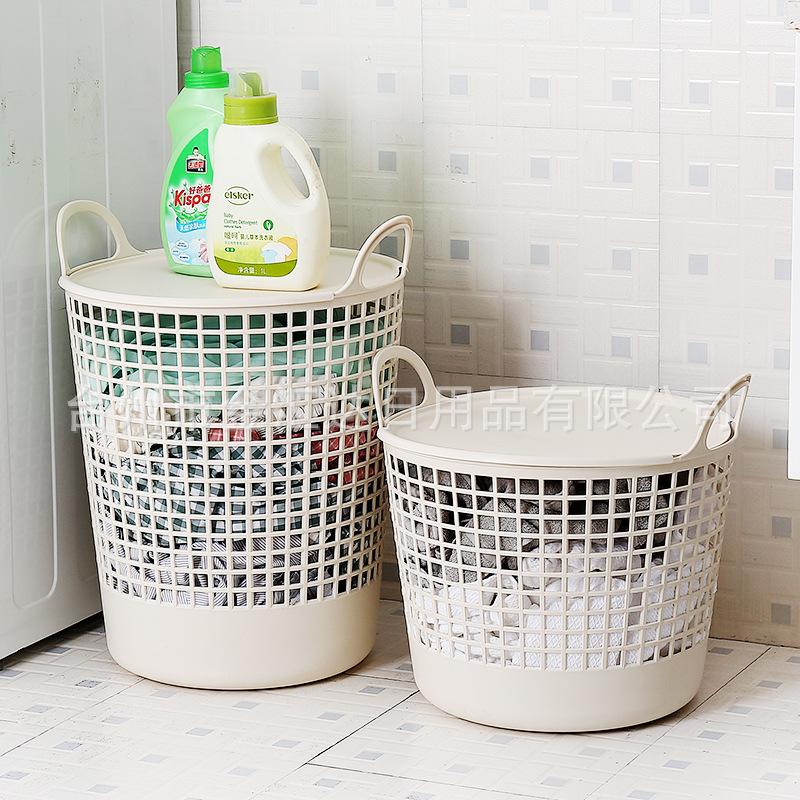 Manufacturers Spot Jianjun Plastic Dirty Clothes Basket Hollow With Cover Pp Multifunctional Toy Finishing Basket Sundries Storage Basket