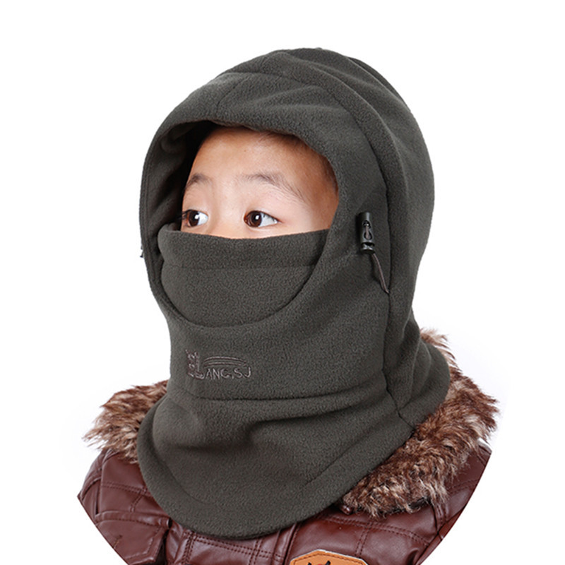 Hat Autumn And Winter Authentic Children's Bib Head Cover Double Thick Cold Warm Hat Children Go To School Windproof Hat details Picture