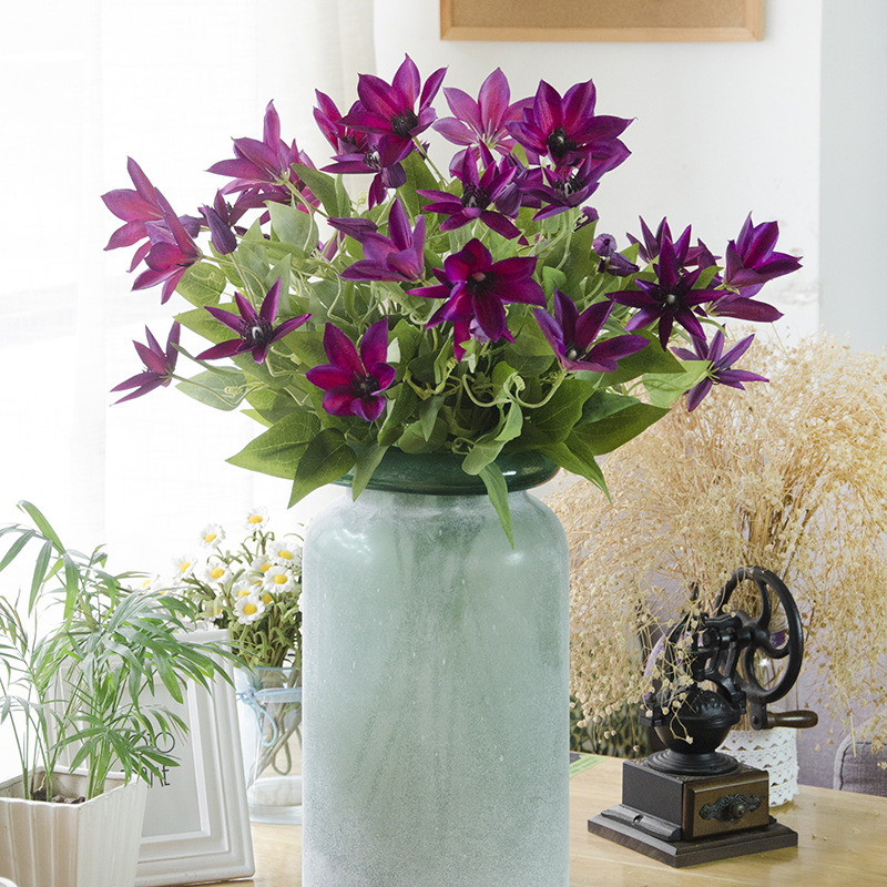 Origin Goods European-Style Simulation Bouquet Wholesale Trifork Lotus Home Decoration Fake Flowers Wedding Flowers details Picture