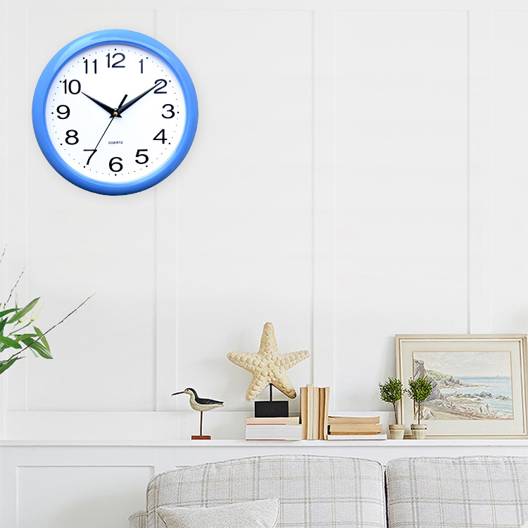 Simple Fashion 10 Inch Round Plastic Wall Clock Advertising Clock Living Room Bedroom New Yada Ne-1692 Factory Direct Sales Item Picture
