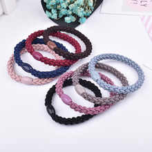 Boxed thickened and widened high-elasticity towel band, seamless fish-scale pattern hair tie, rubber band, leather cover, hair band pic 3