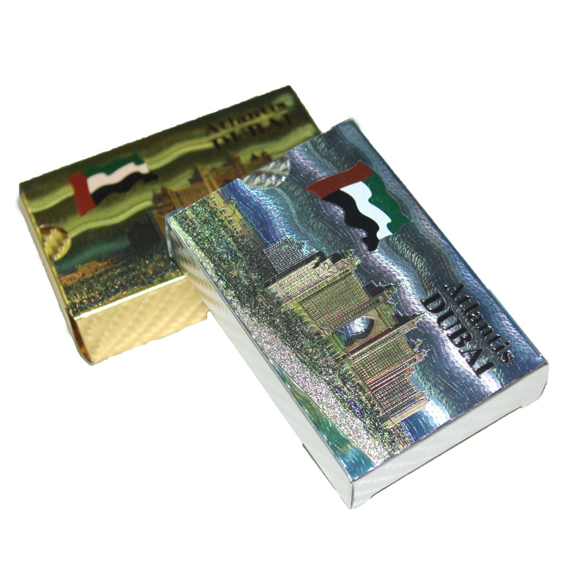 Gold foil playing cards, gold-plated and frosted gold foil landscape style, supplied by the manufacturer Specification image