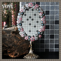Metal silver single side table mirror Metal hand painted cute desk mirror princess table mirror