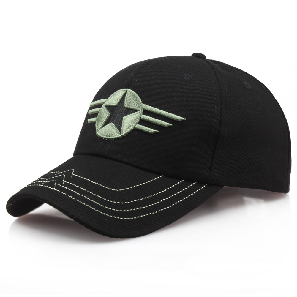 Pure cotton five-pointed star camouflage hat, tactical baseball cap, camouflage hunting and fishing cap, outdoor sunshade baseball cap