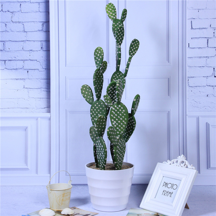 Simulation Cactus Indoor Plant Potted Fairy Column Man Fake Prickly Pear Succulent Plant Small Bonsai Item Picture
