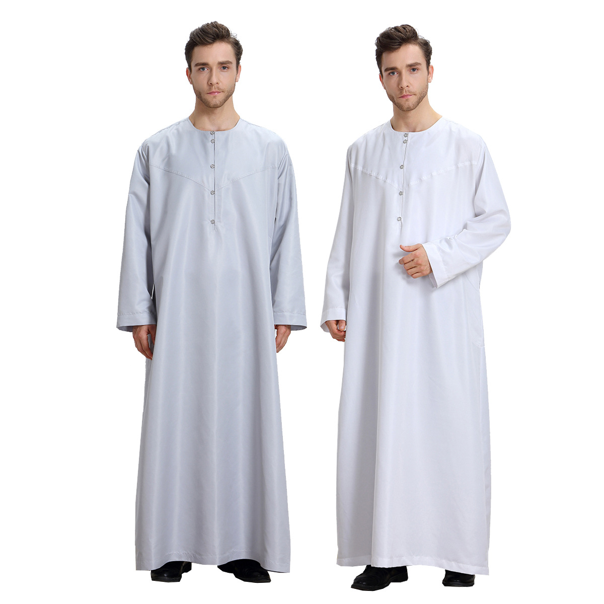 阿拉伯男士长袍 中东迪拜礼服 穆斯林男士长袍纯色长袍TH808图
