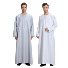阿拉伯男士长袍 中东迪拜礼服 穆斯林男士长袍纯色长袍TH808