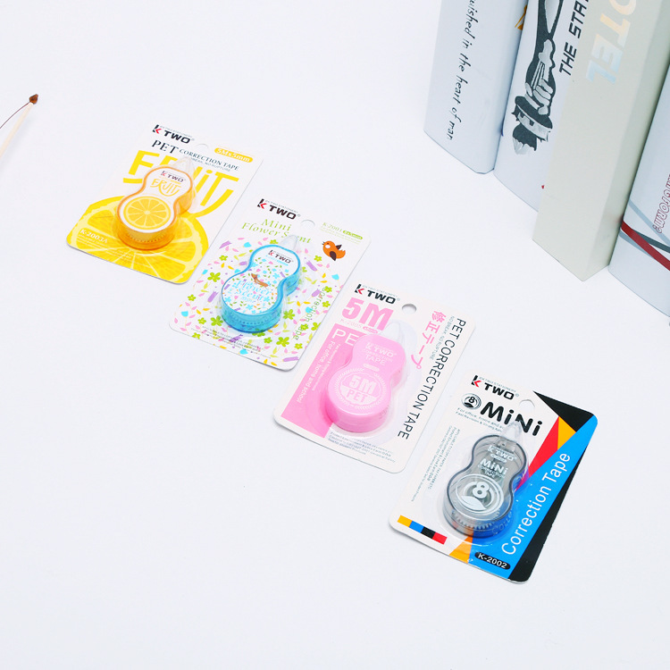 Intelligence Star Fruit Color Pattern Correction Tape Mini Correction Tape Cute Childhood Memory Correction Tape Stationery Wholesale Application Scenario